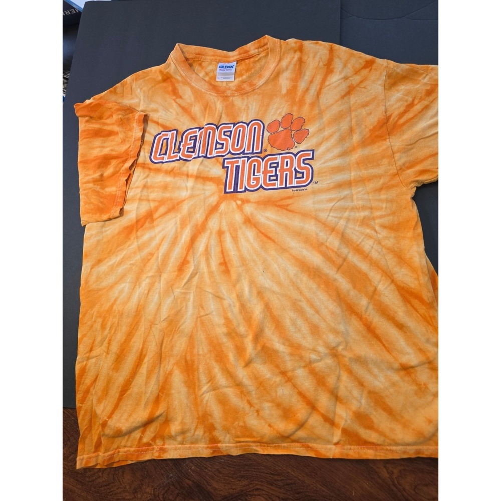 Gildan Clemson Tigers T-Shirt Mens‎ XL Orange Tie Dye NCAA Fan Gear